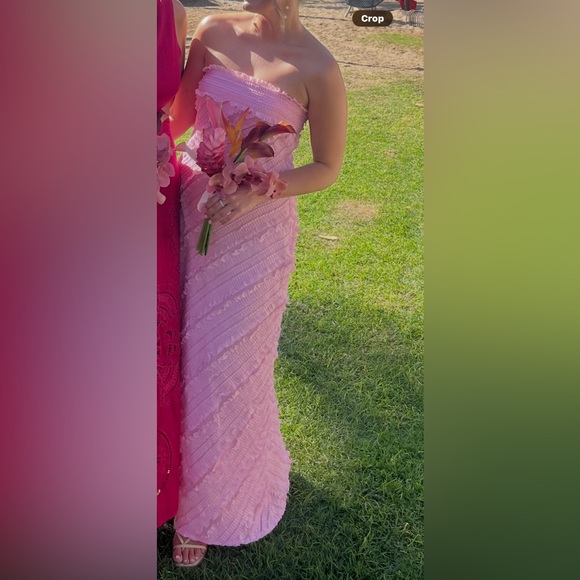 STRAPLESS RUFFLED MAXI DRESS - Picture 3 of 3